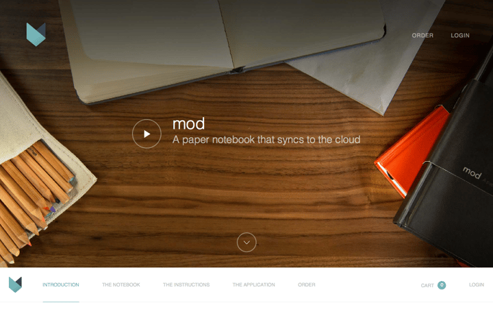 Mod Notebooks website preview